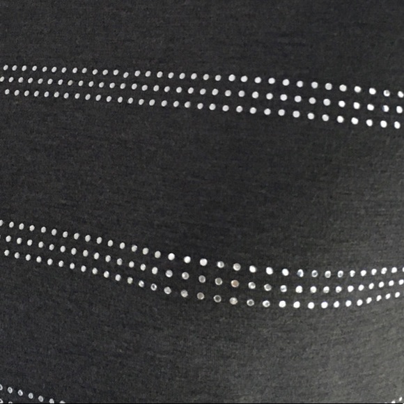 Calvin Klein Charcoal Gray Sleepless Stretch Knit  Dress & Rhinestone Stripes - Picture 7 of 7